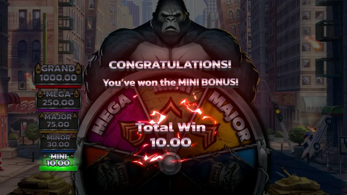 Tampilan visual slot Primal Rampage dengan tema hutan dan primata raksasa